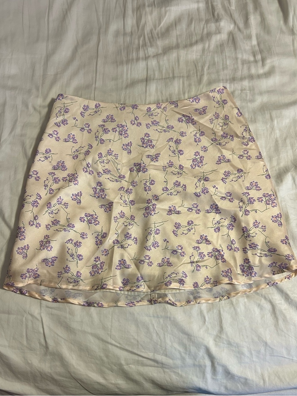 Floral Cream Mini Skirt